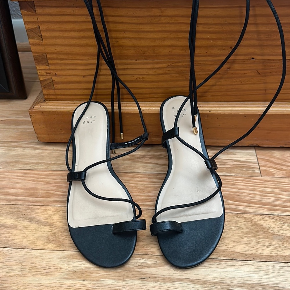 Ankle strap black sandal. Like new. Worn once.